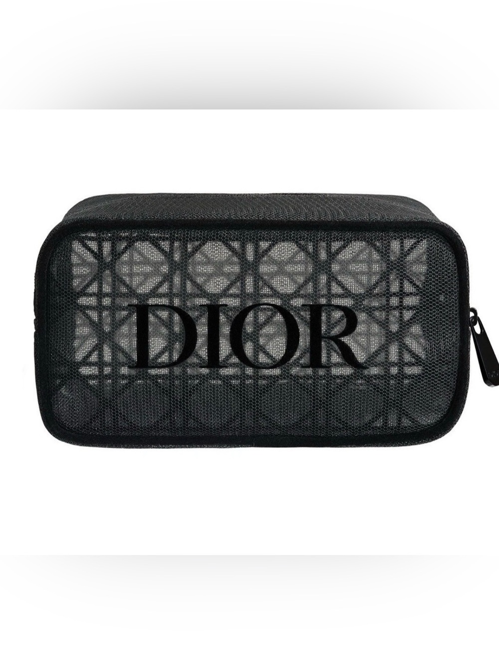 Dior 2025 Black Mesh Logo Cosmetic Case